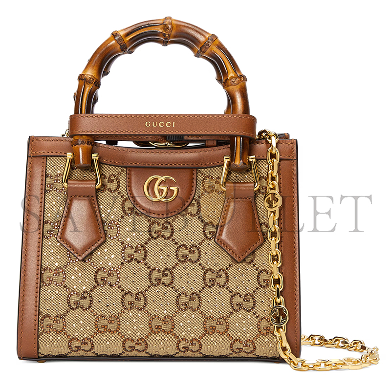 GUCCI DIANA CRYSTALS SMALL TOTE BAG ‎707449 21HRG 2687 (20*16*10cm)